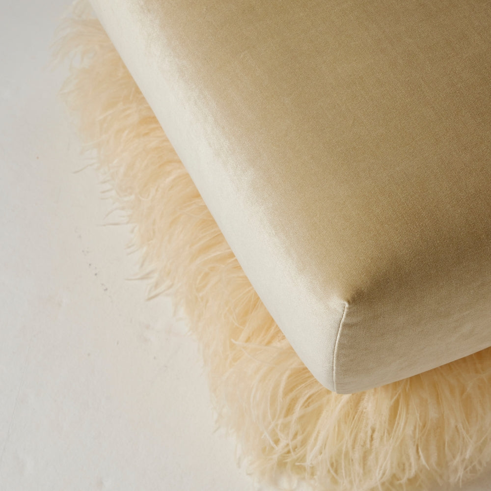 Ostrich Fluff Square Ottoman