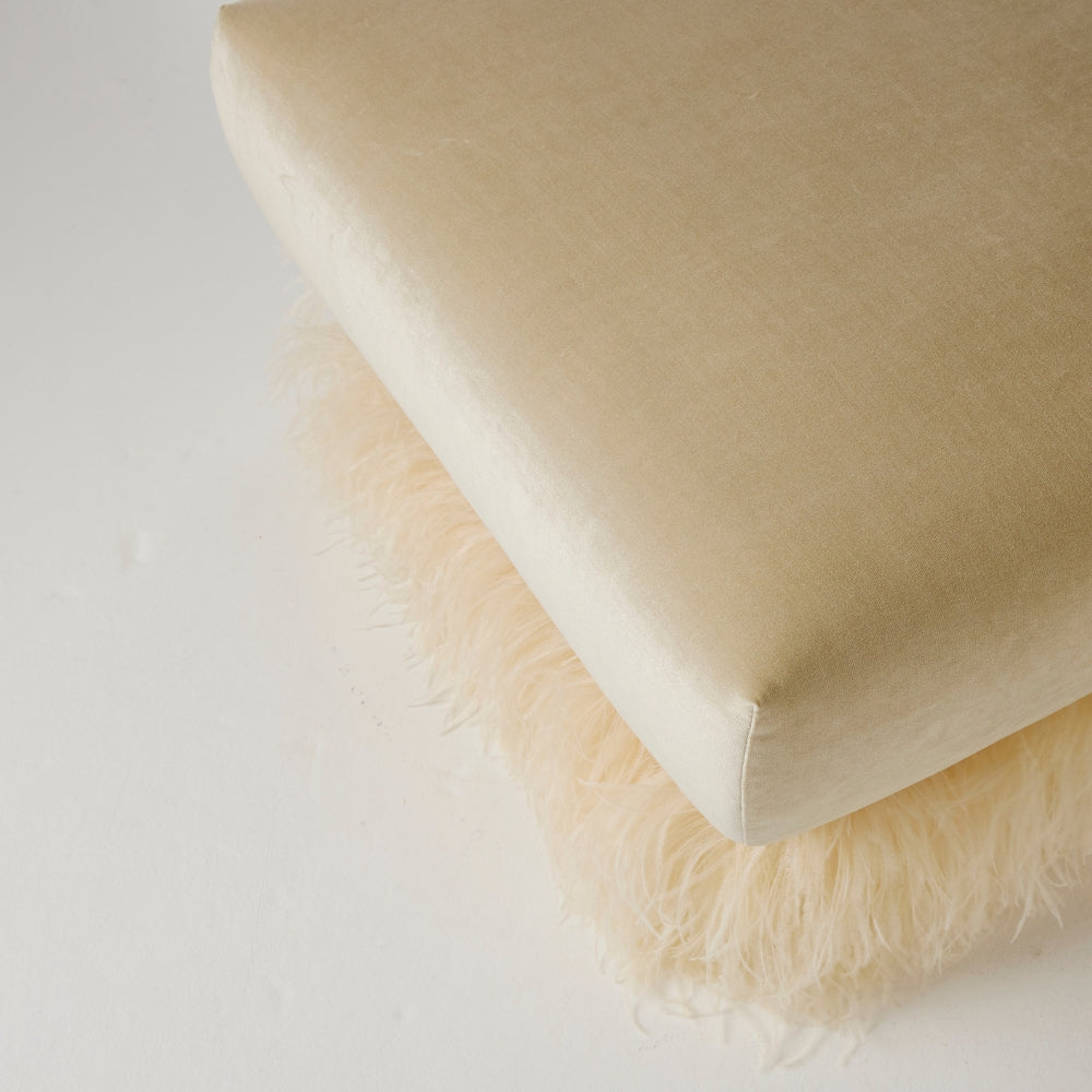 Ostrich Fluff Square Ottoman