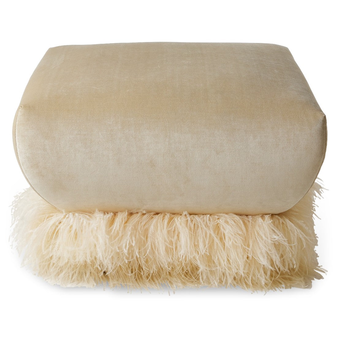 Ostrich Fluff Square Ottoman