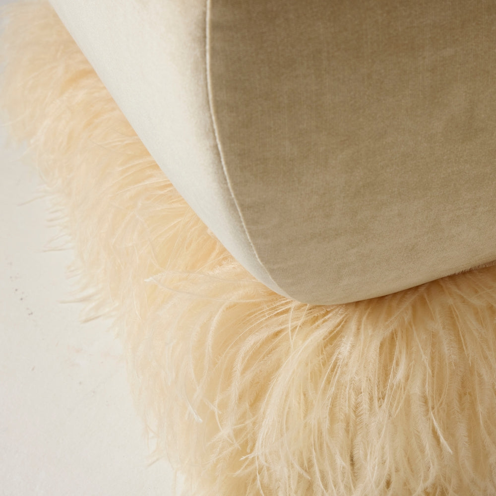 Ostrich Fluff Square Ottoman