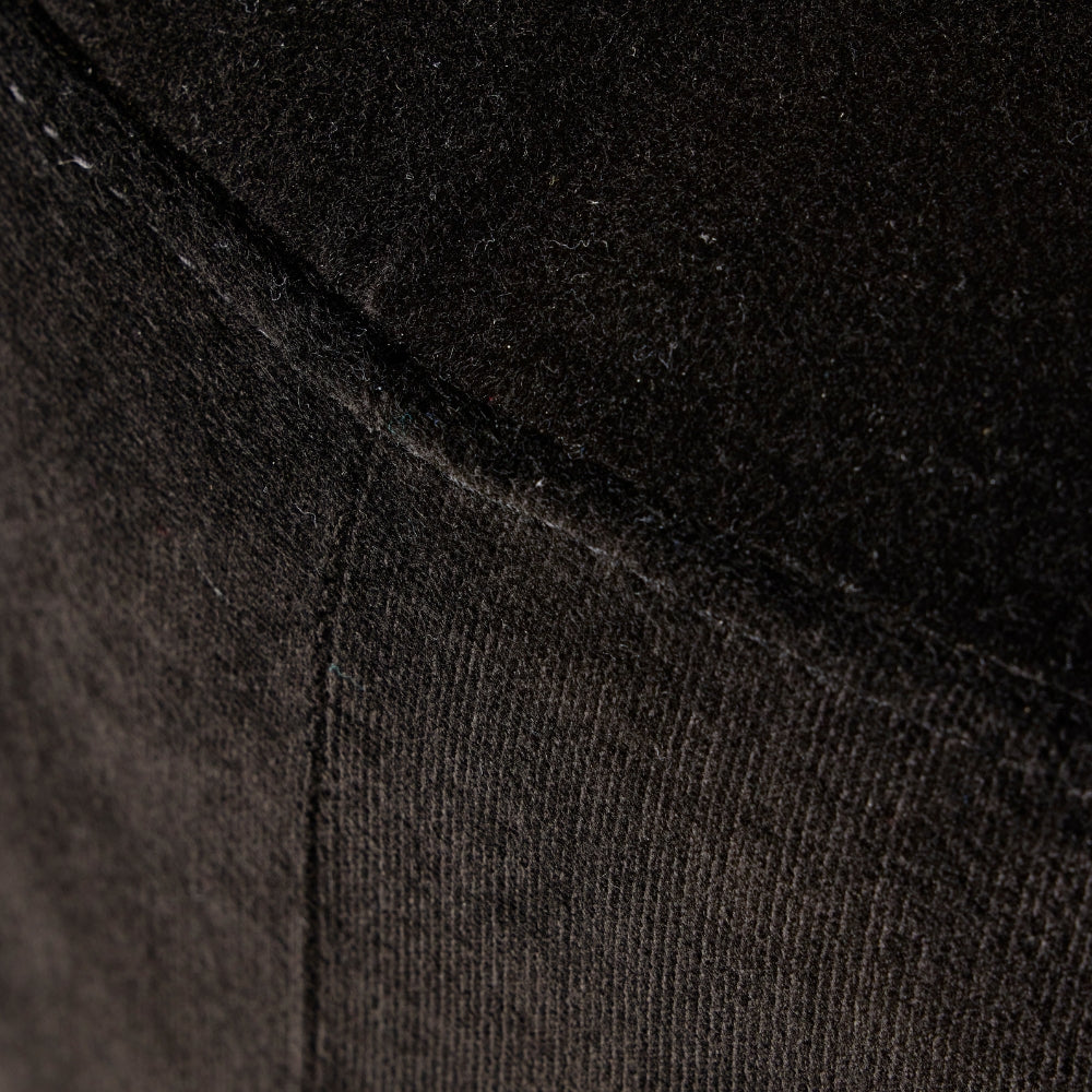 Ostrich Fluff Pouf Ottoman - Black Velvet / Black Feather