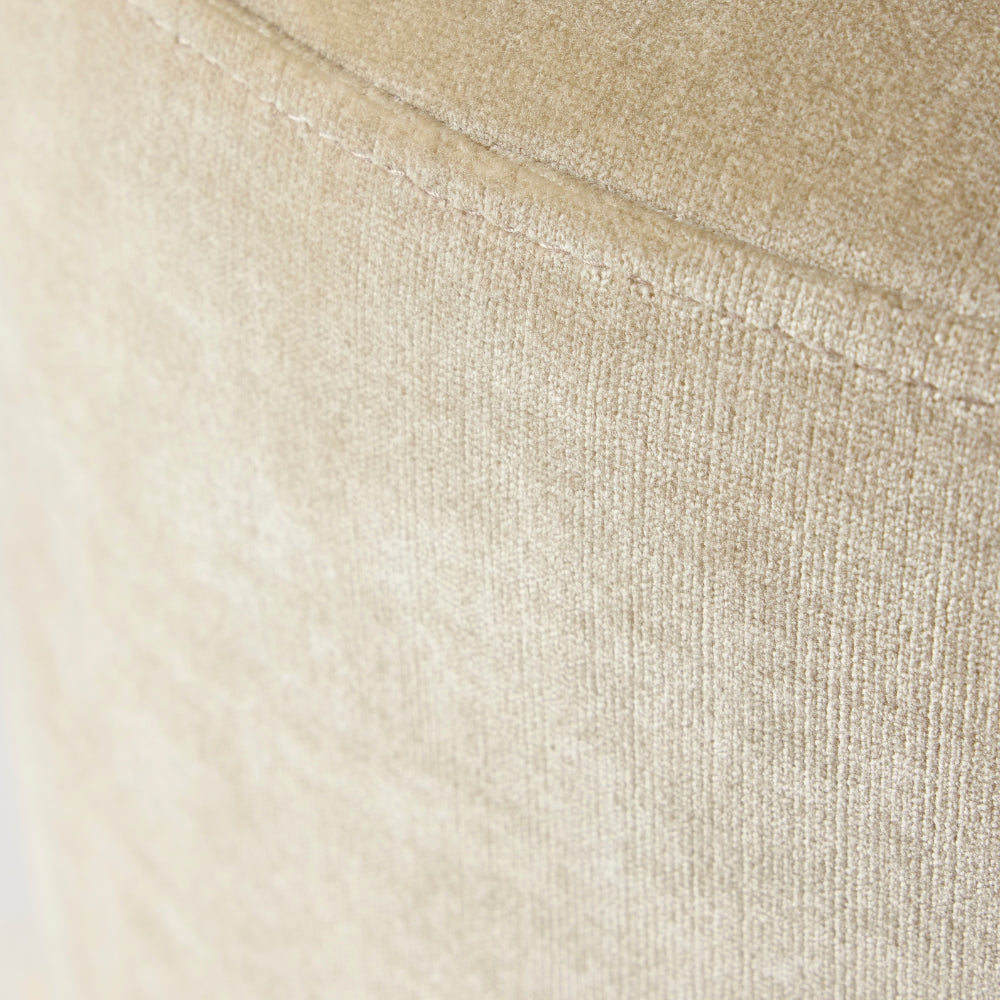 Ostrich Fluff Pouf Ottoman - Porcelain Velvet / Cream Feather