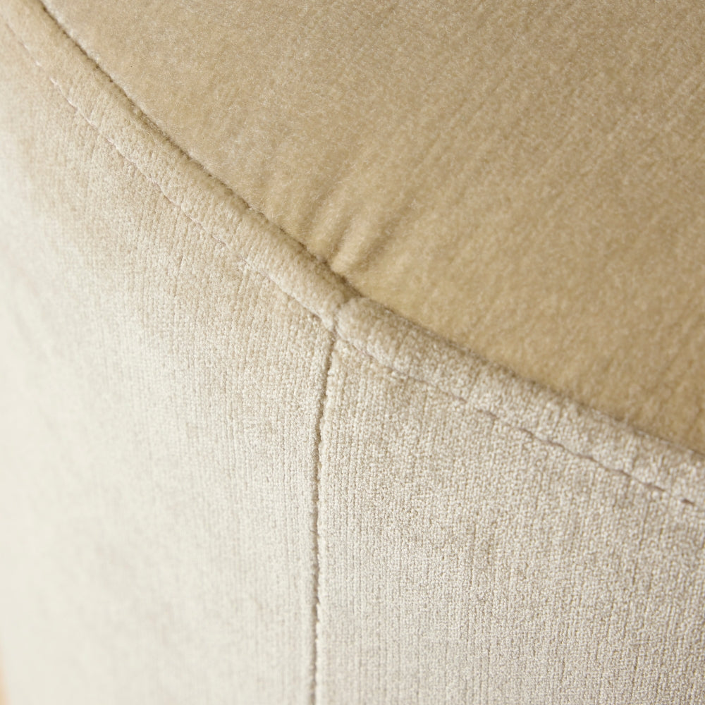 Ostrich Fluff Pouf Ottoman - Porcelain Velvet / Cream Feather