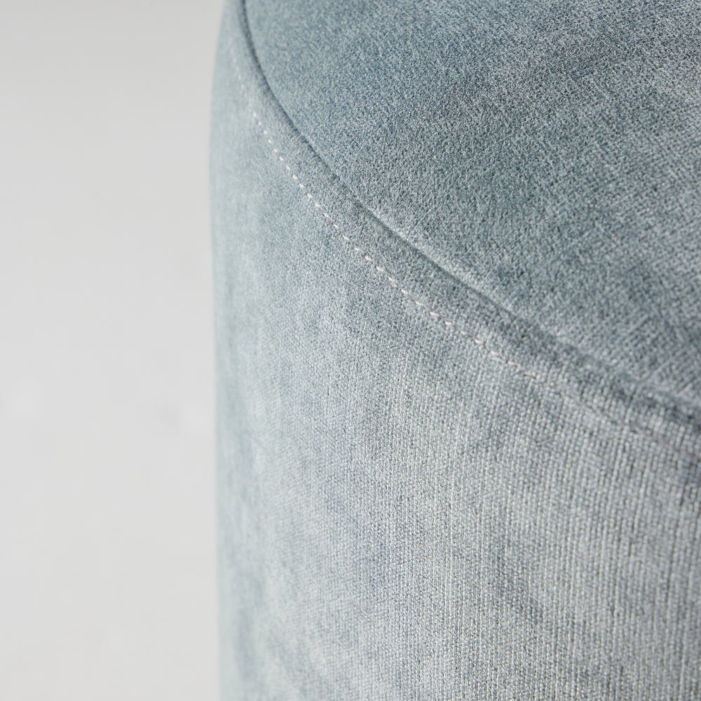 Ostrich Fluff Pouf Ottoman - Silver Velvet / Gold Feather