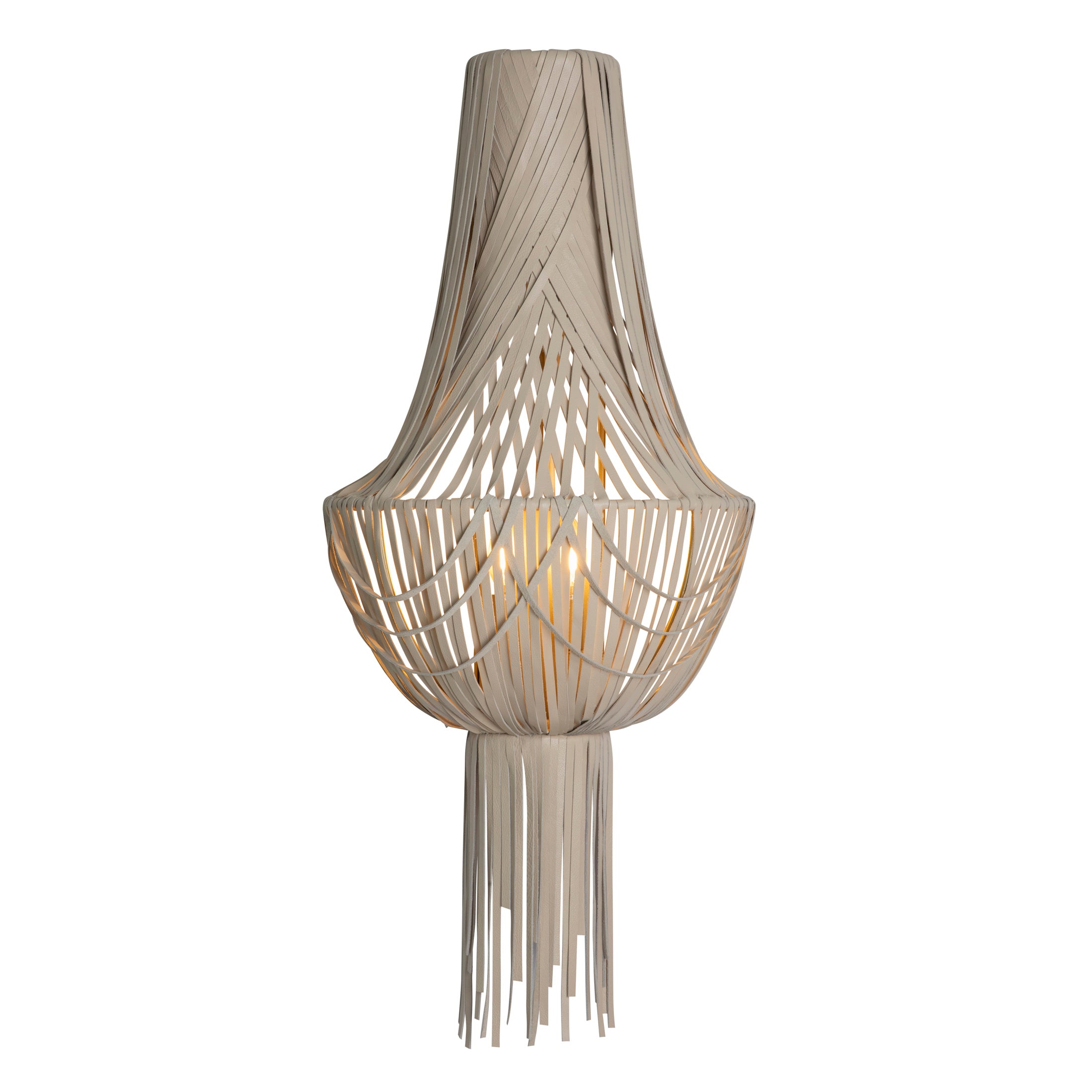 Empire Wall Sconce - Cream-Stone Leather