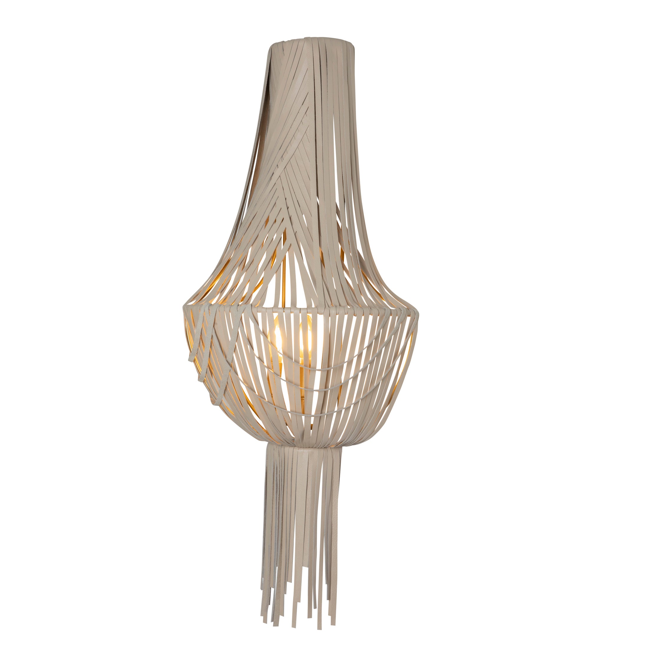 Empire Wall Sconce - Cream-Stone Leather