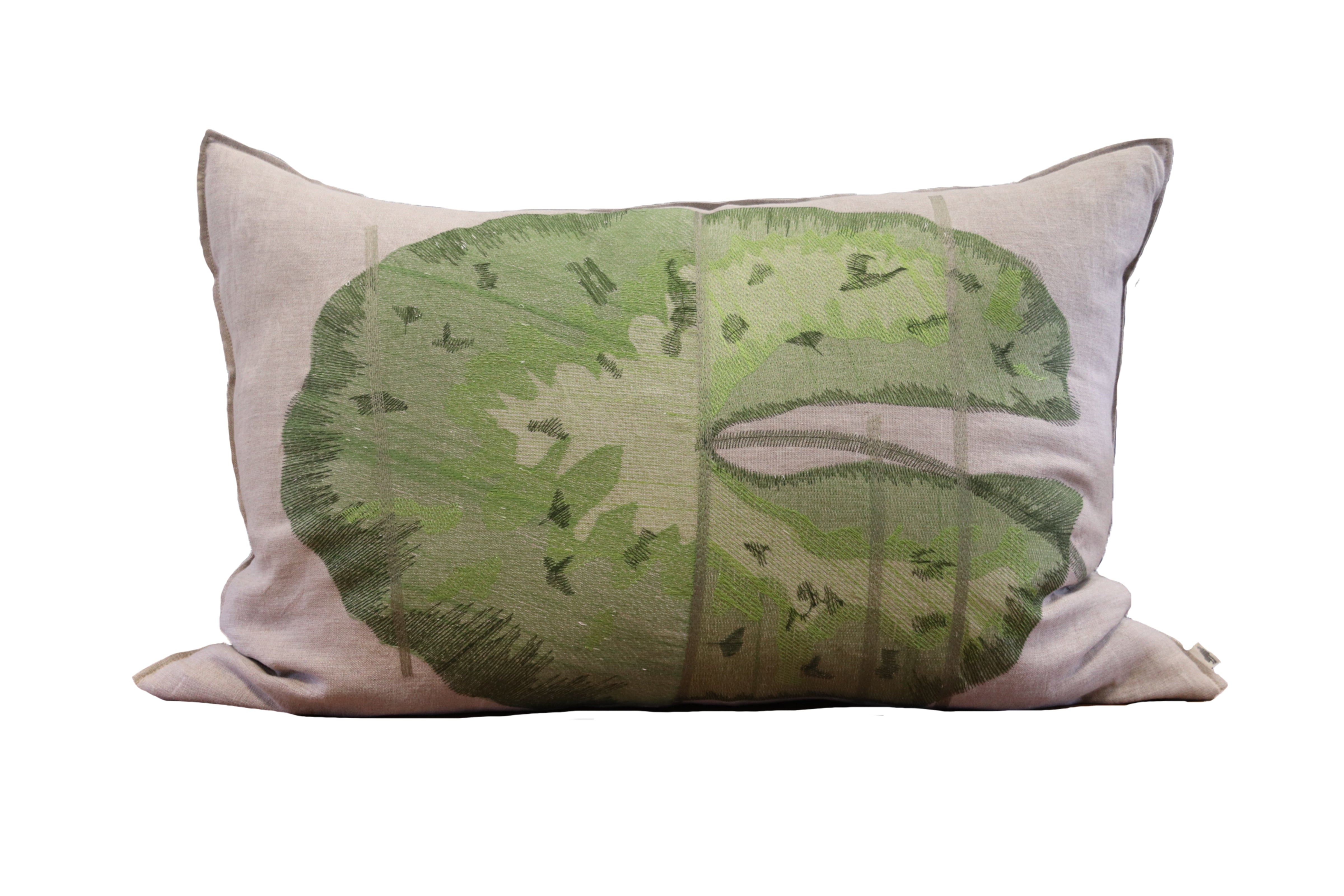 Okavango Green Embroidered Pillow