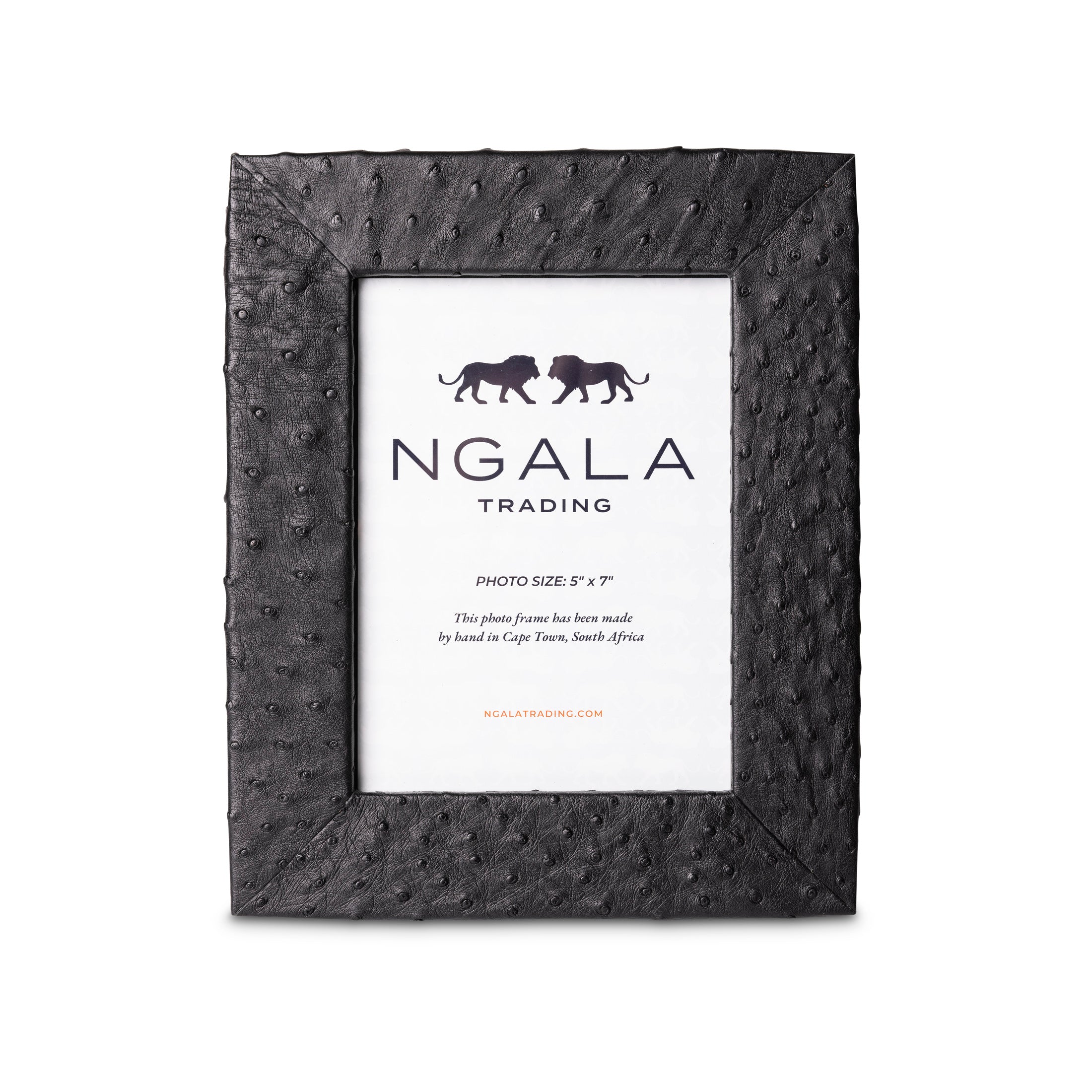 Ostrich Leather Photo Frame - Black