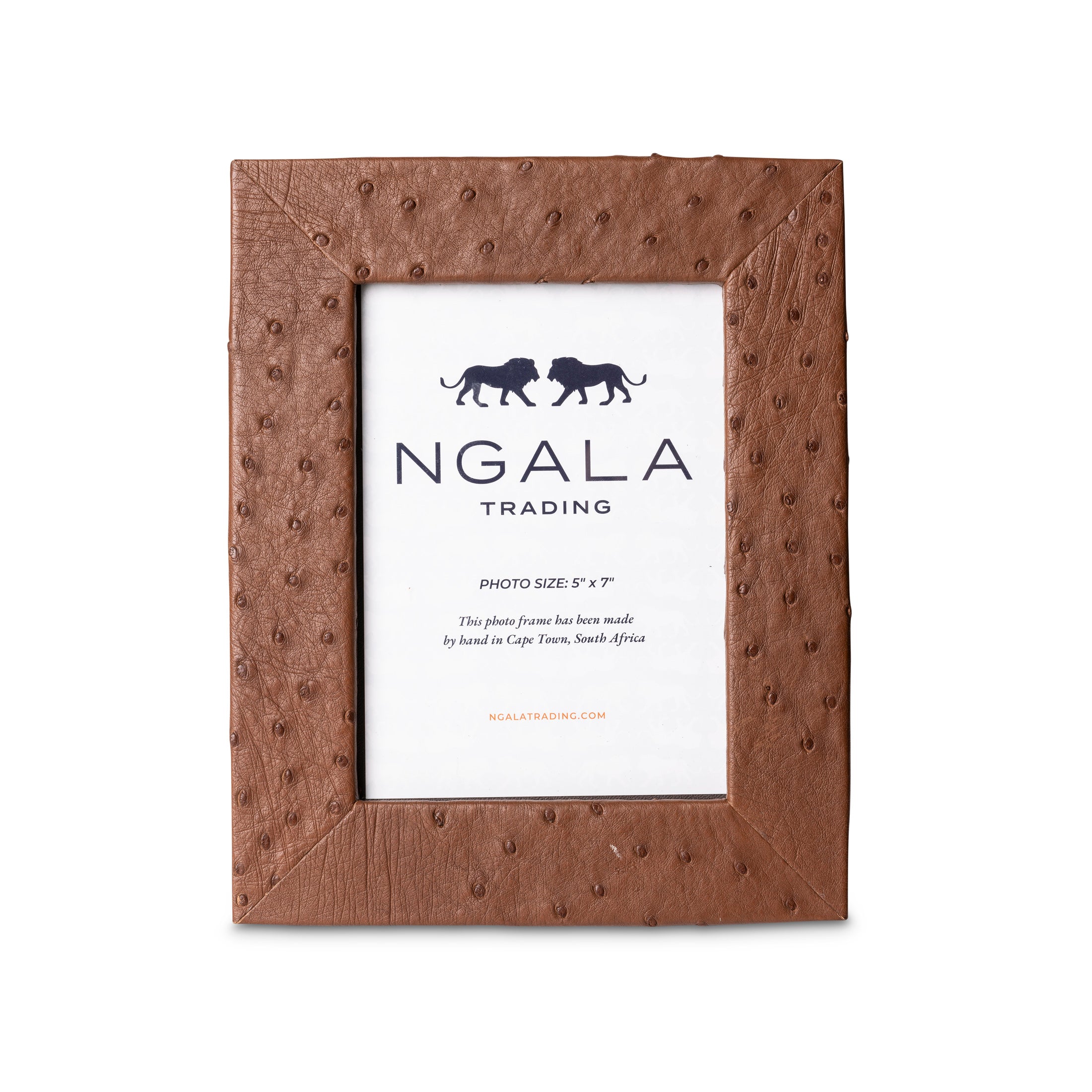 Ostrich Leather Photo Frame - Brown