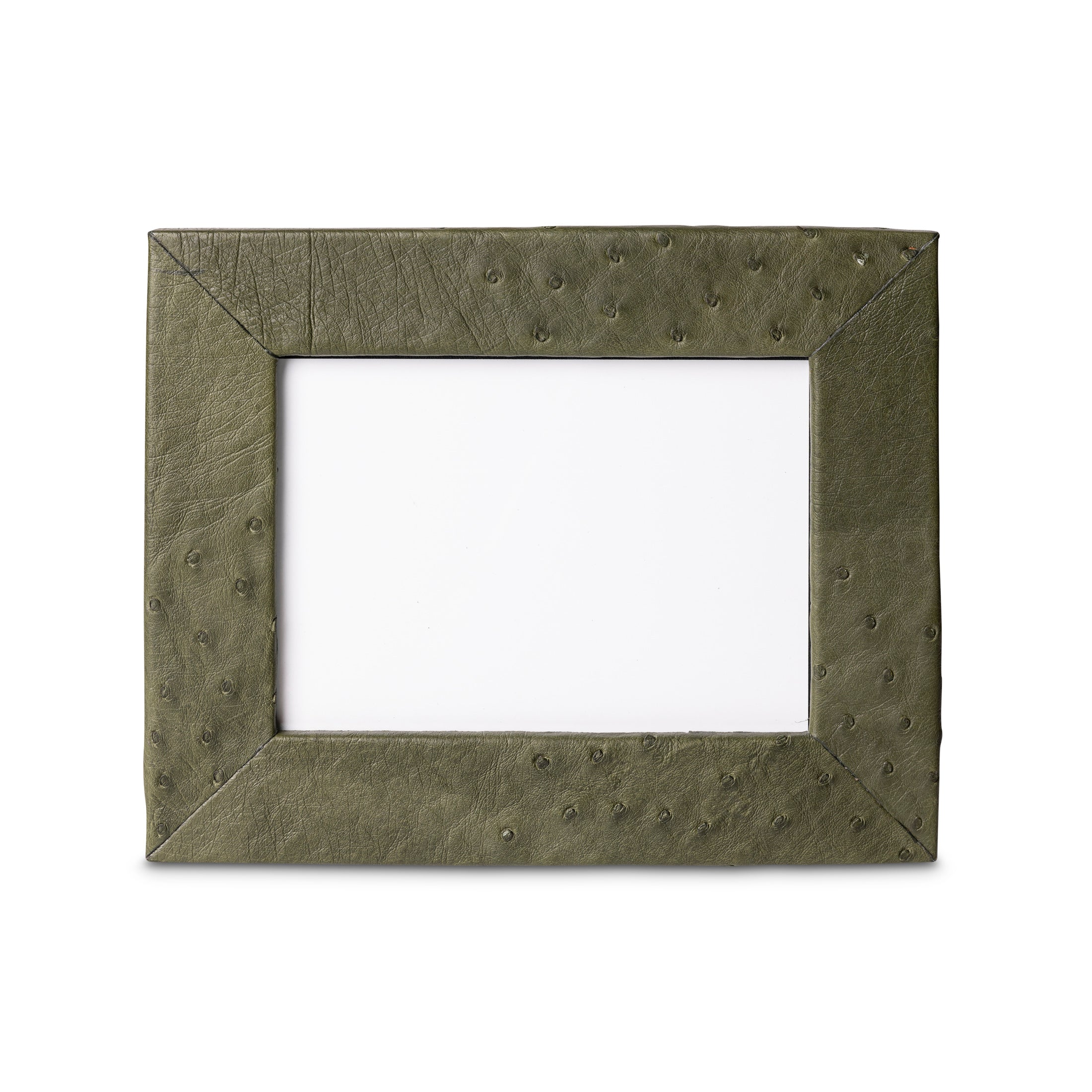 Ostrich Leather Photo Frame - Forest Green