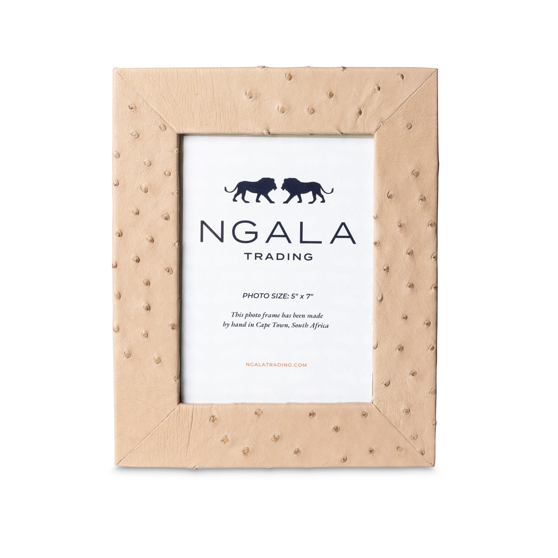 Ostrich Leather Photo Frame - Cream