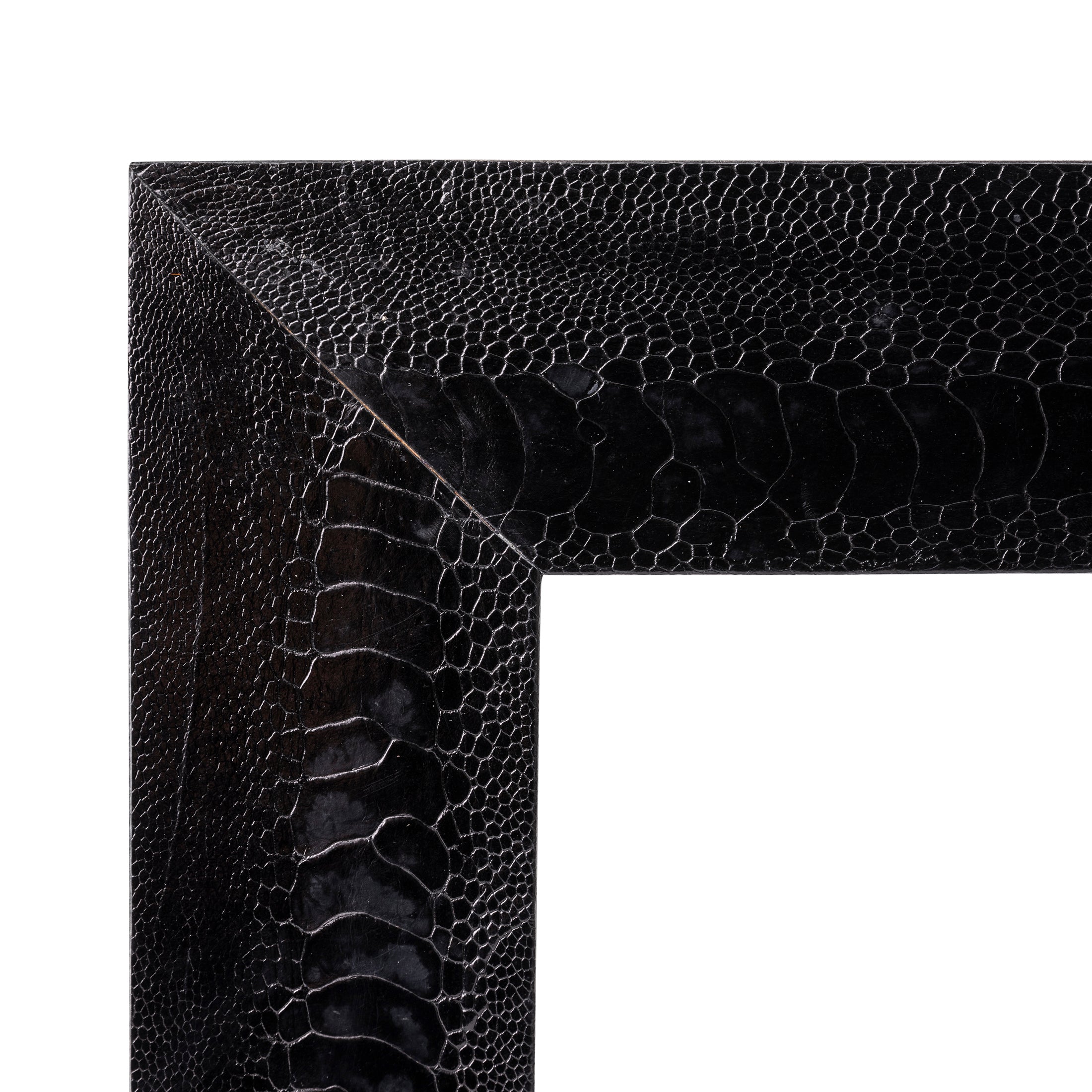 Ostrich Shin Leather Photo Frame - Black