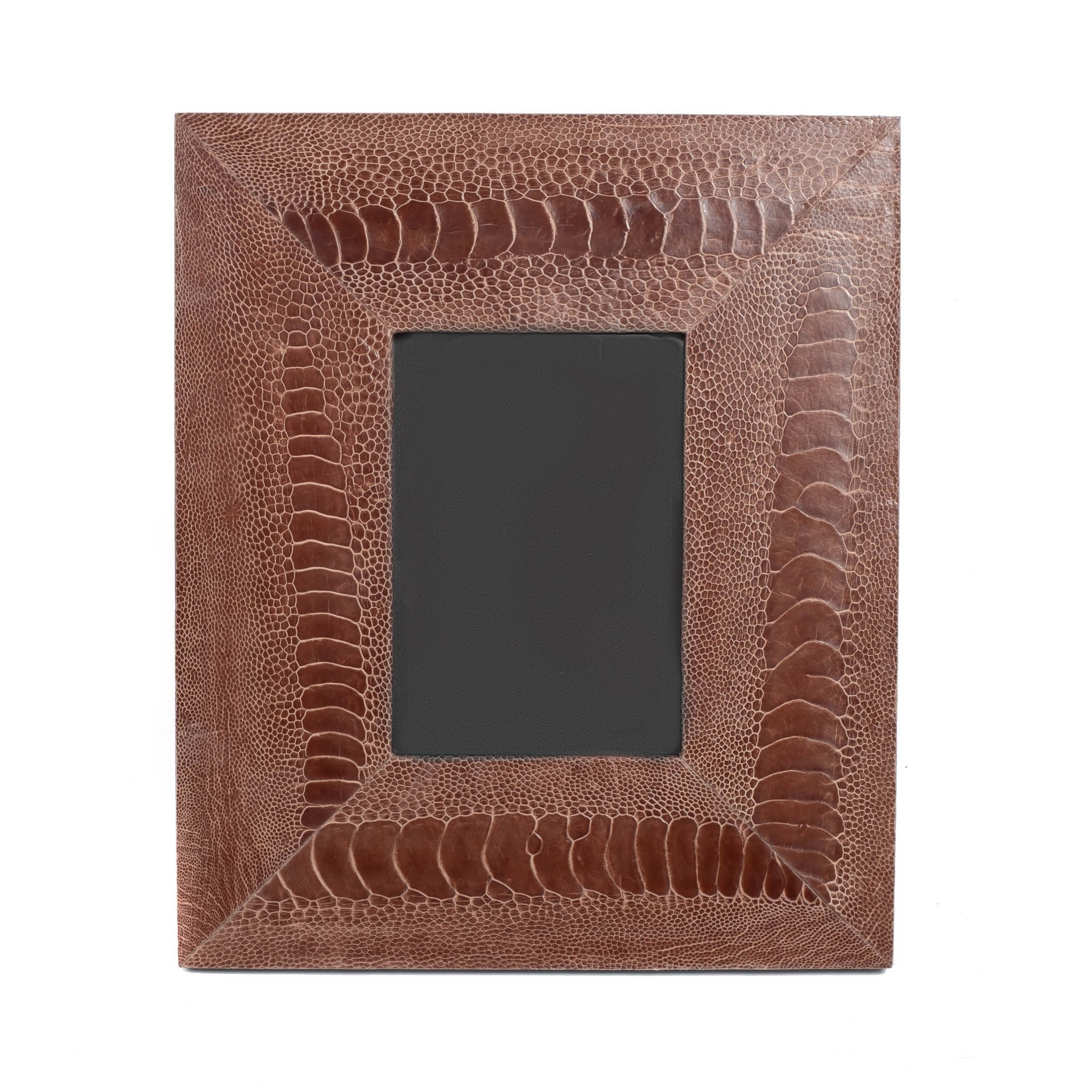 Ostrich Shin Leather Photo Frame - Brown
