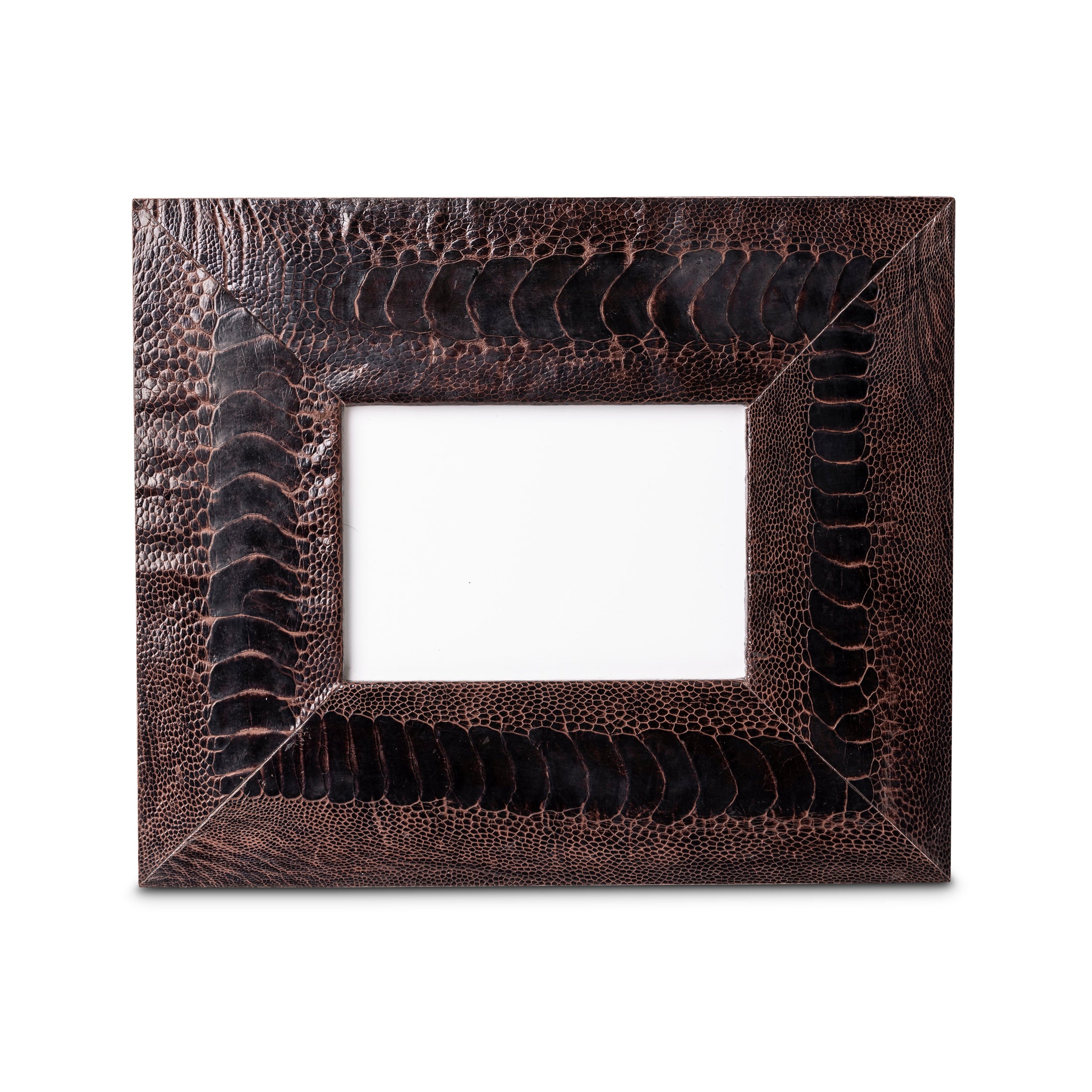 Ostrich Shin Leather Photo Frame - Brown