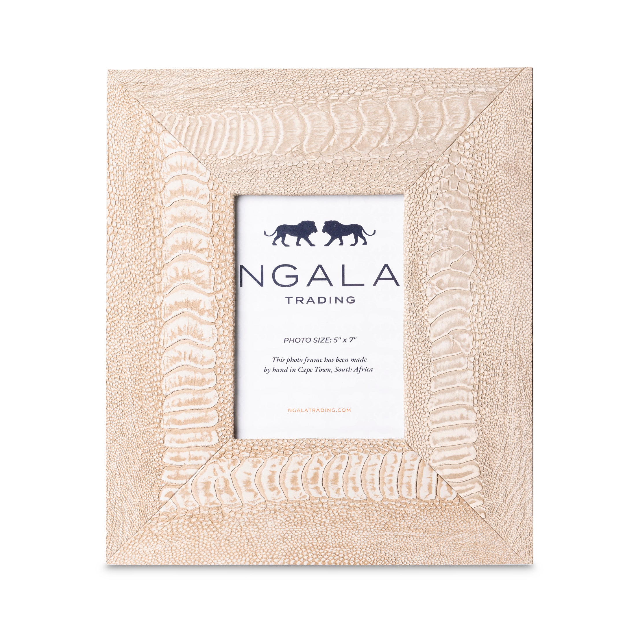 Ostrich Shin Leather Photo Frame - Stone-Washed