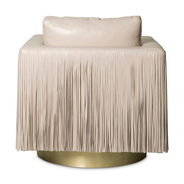 Egoli Leather Swivel Chair - Cream-Stone Leather