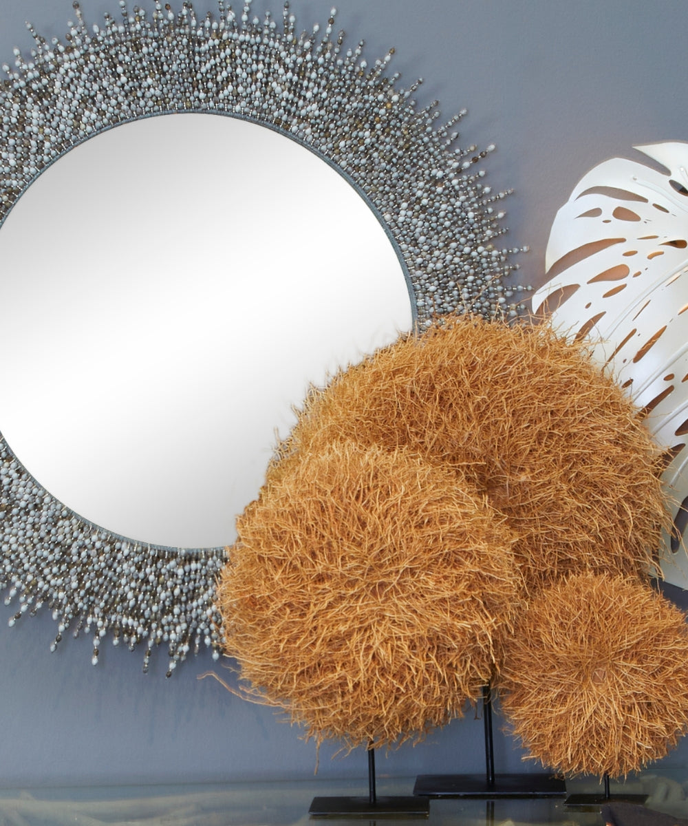 Imfibinga Bead Round Mirror