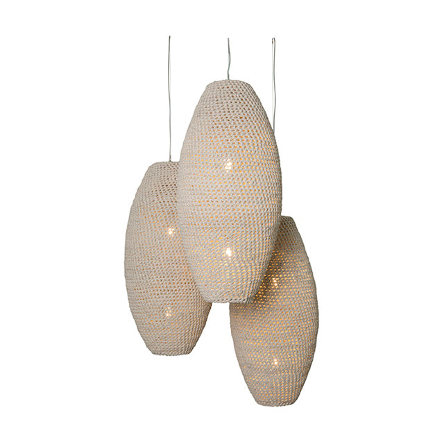 3-Crocheted Leather Pod Cluster Chandelier