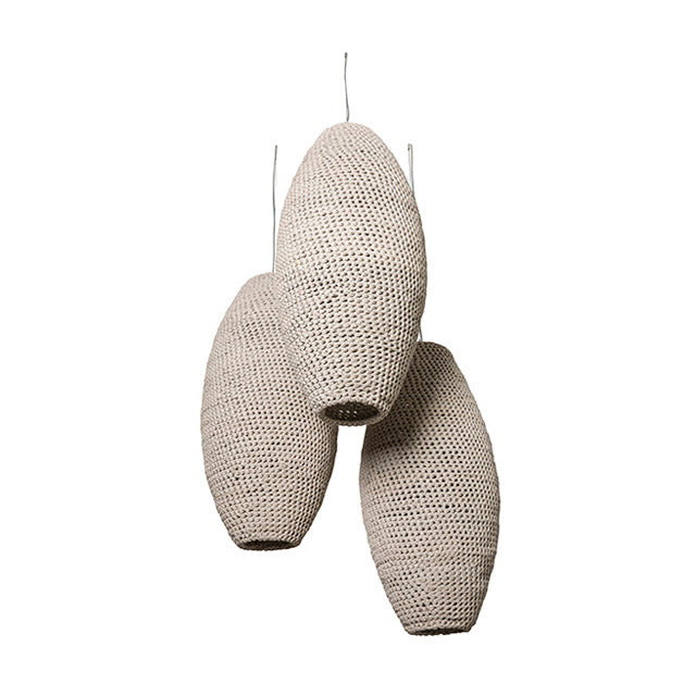 3-Crocheted Leather Pod Cluster Chandelier