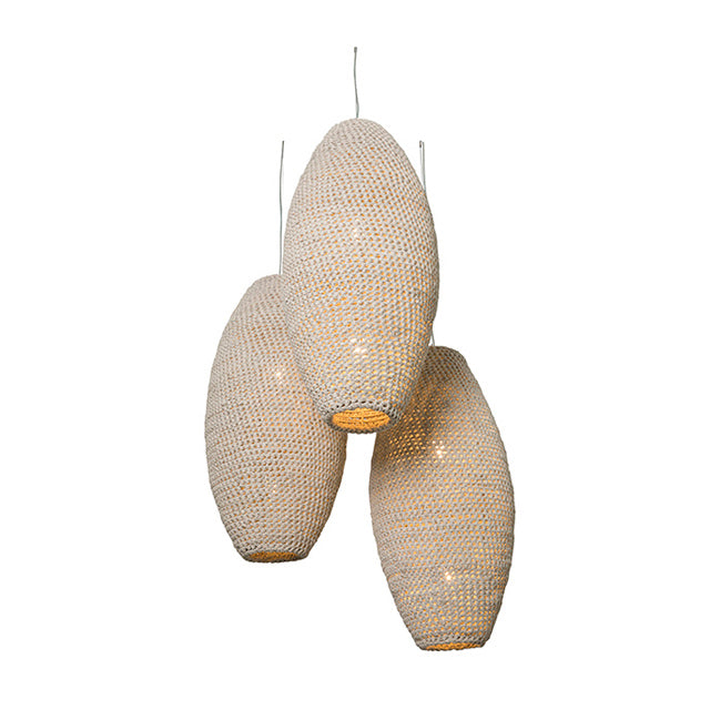 3-Crocheted Leather Pod Cluster Chandelier