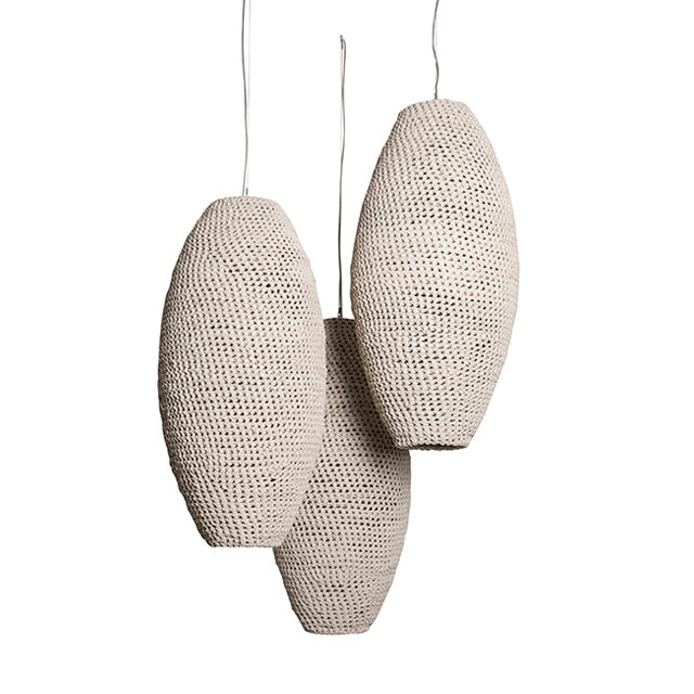 3-Crocheted Leather Pod Cluster Chandelier