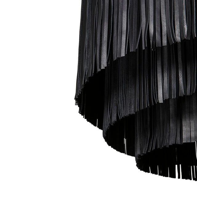Large NeKeia Leather Chandelier in Nickel Finish
