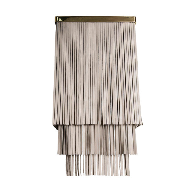 Ndidi Wall Sconce - Brass - Cream-Stone Leather