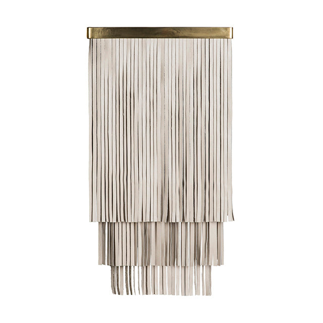 Ndidi Wall Sconce - Brass - Cream-Stone Leather