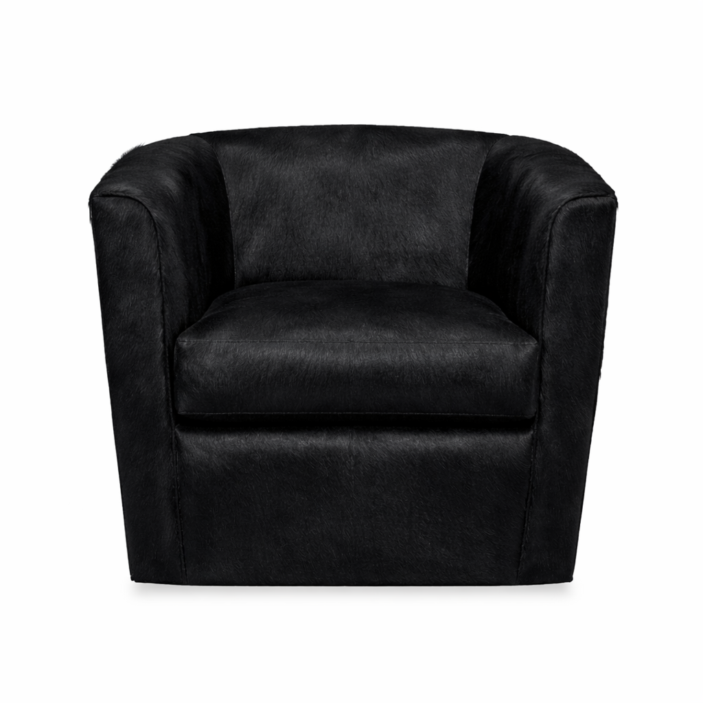Black Cow Hide Tub Chair