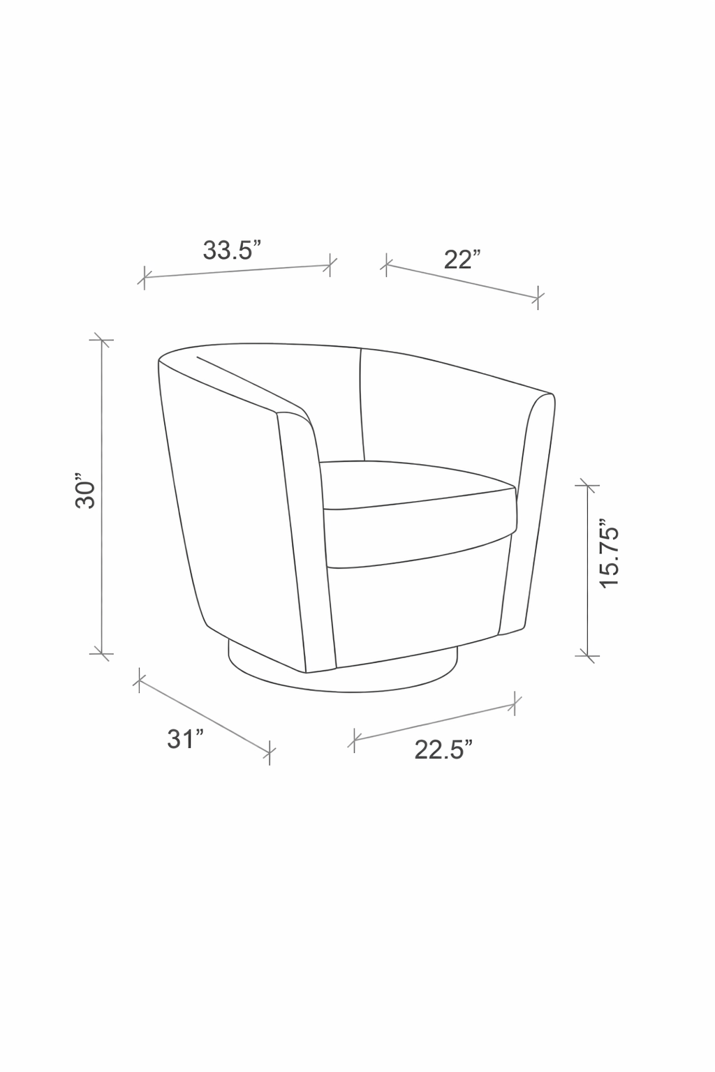 Black Cow Hide Swivel Chair