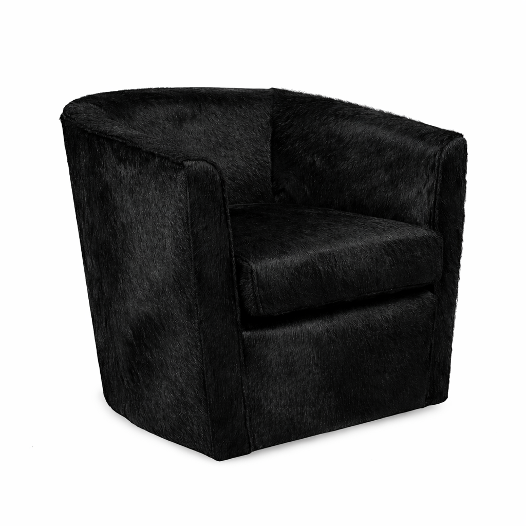 Black Cow Hide Tub Chair