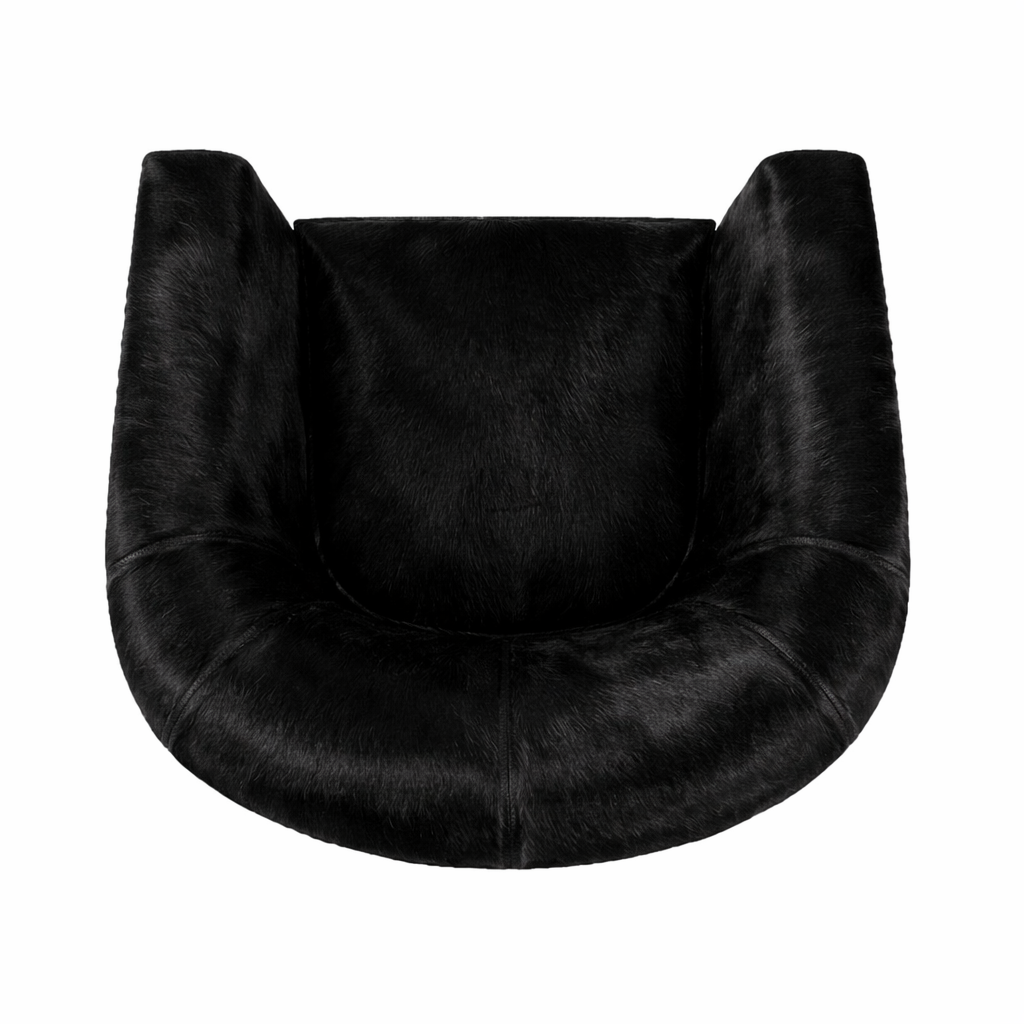 Black Cow Hide Tub Chair