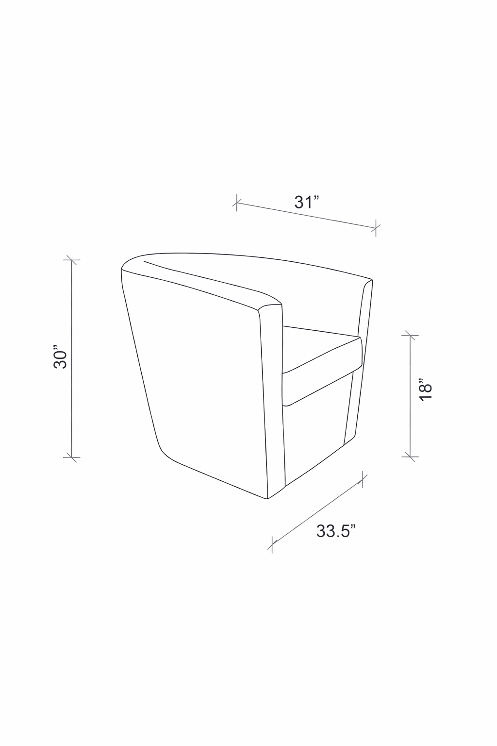 Cream Cow Hide Swivel Chair