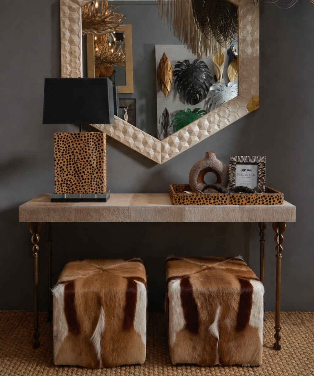 Ingulule Cheetah Print Block Lamp