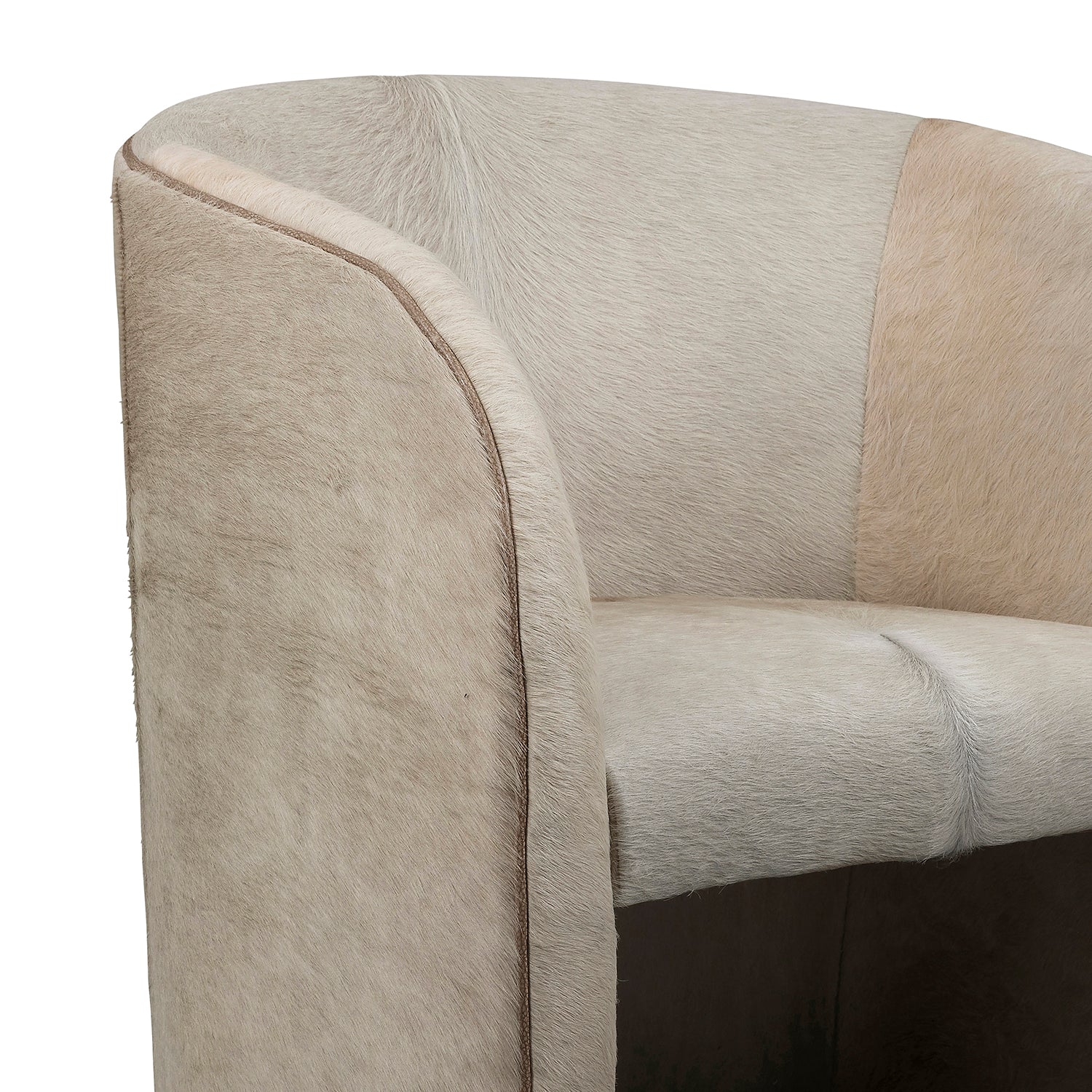 Inkomo Cream Cow Hide Barrel Chair