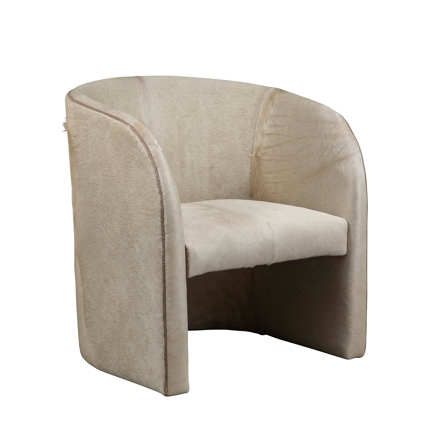 Inkomo Cream Cow Hide Barrel Chair