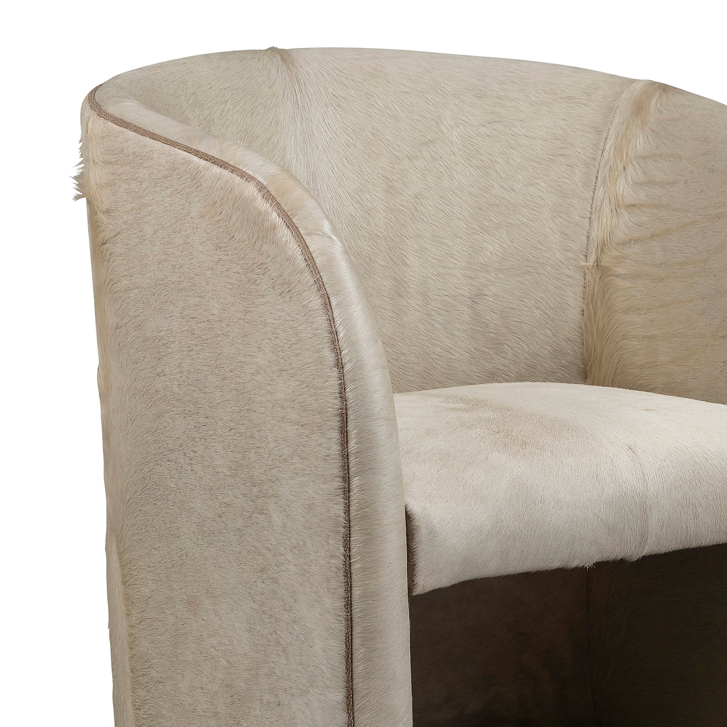 Inkomo Cream Cow Hide Barrel Chair