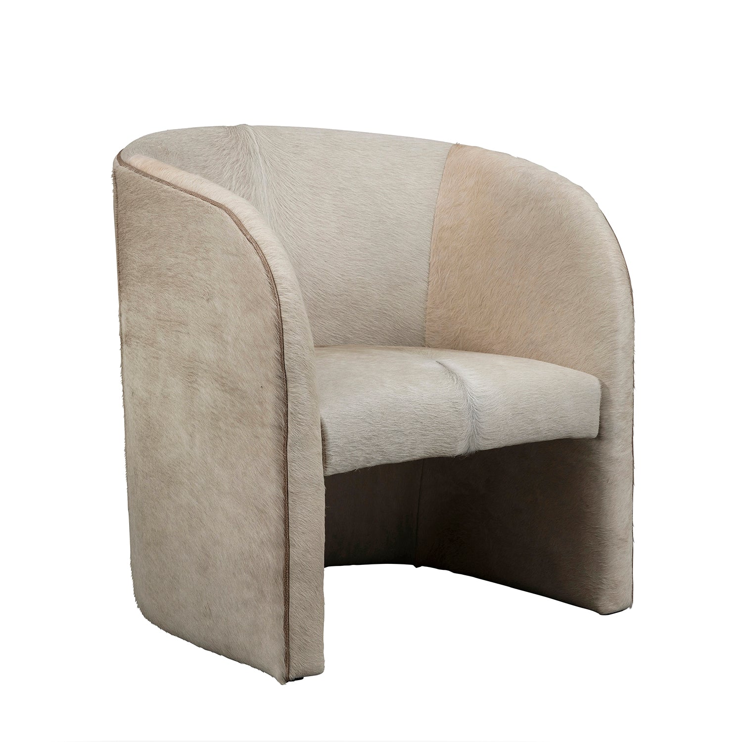 Inkomo Cream Cow Hide Barrel Chair
