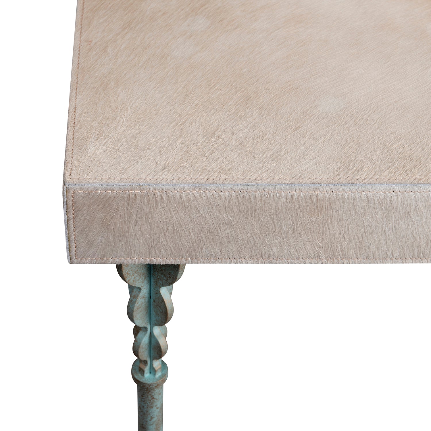 Nguni Cream Cow Hide Console Table - Large