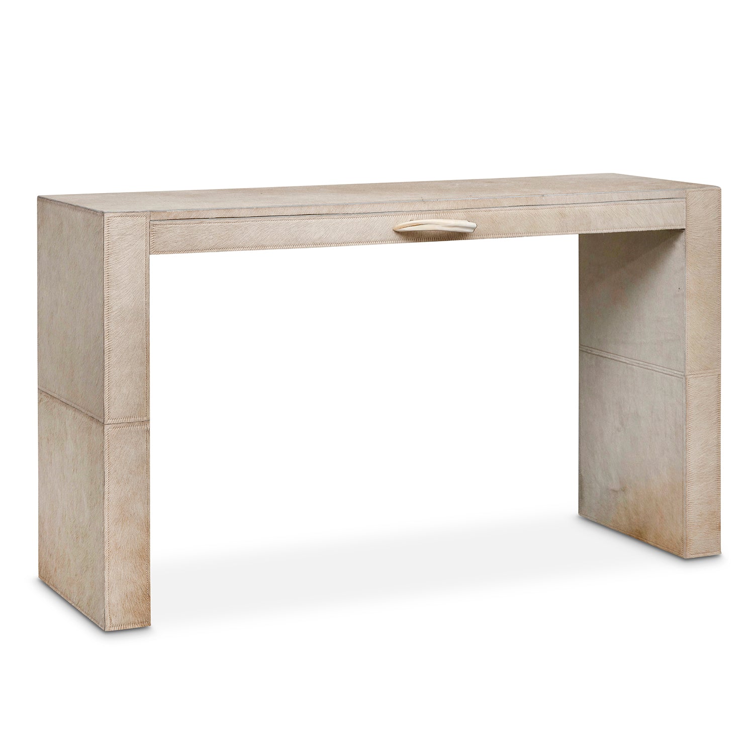 Watusi Cream Cow Hide Console Table