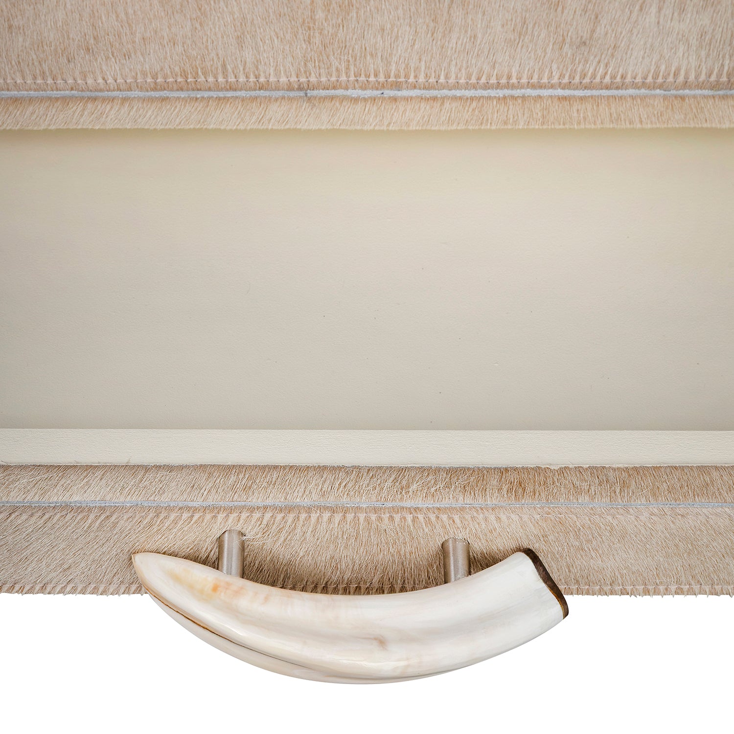 Watusi Cream Cow Hide Console Table