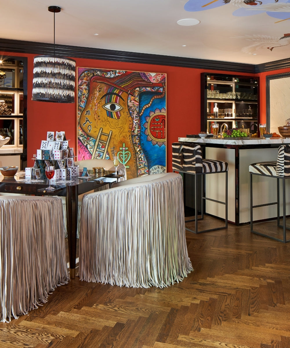 Zebra Hide Bar Stool