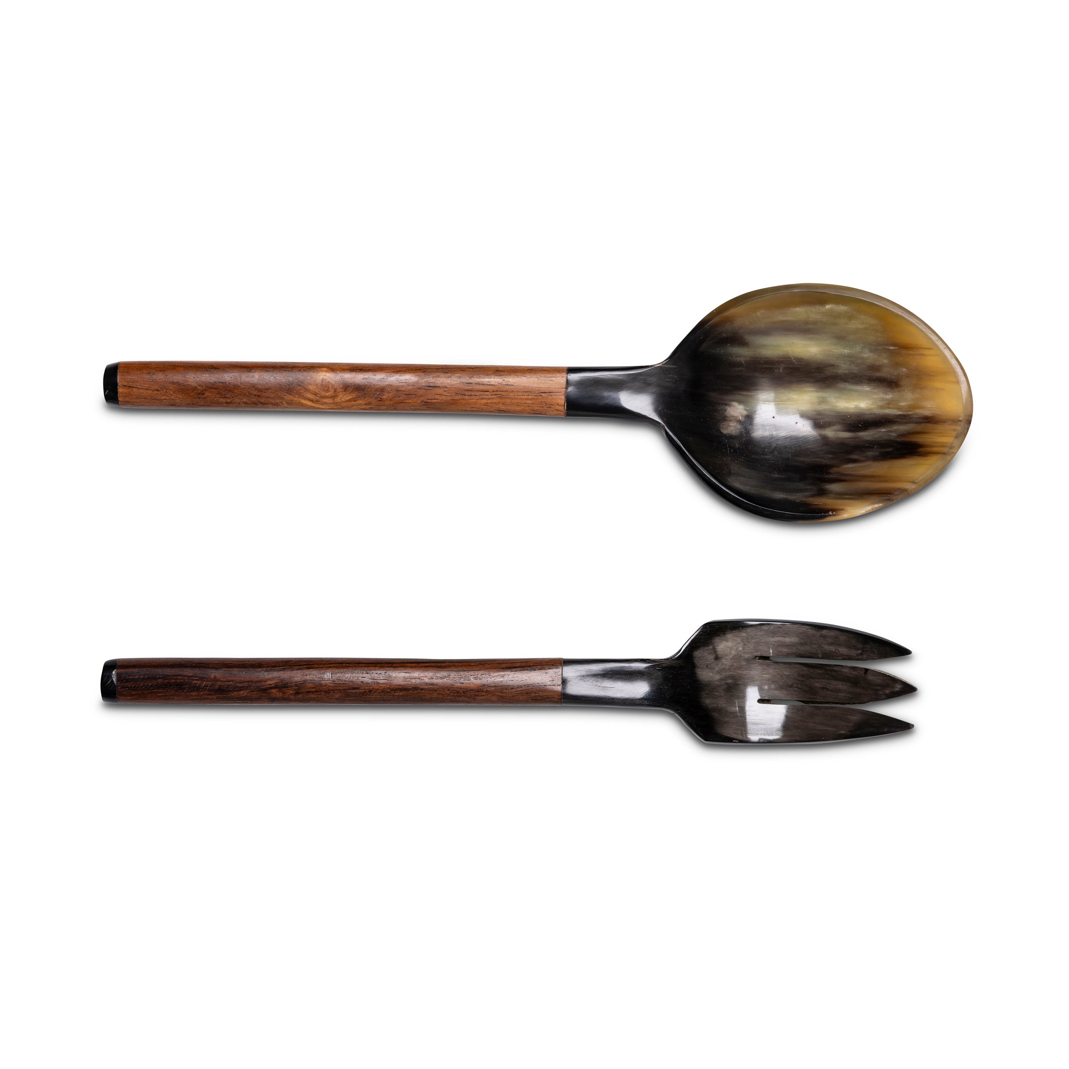 Kenyan Olive Wood & Horn Servers