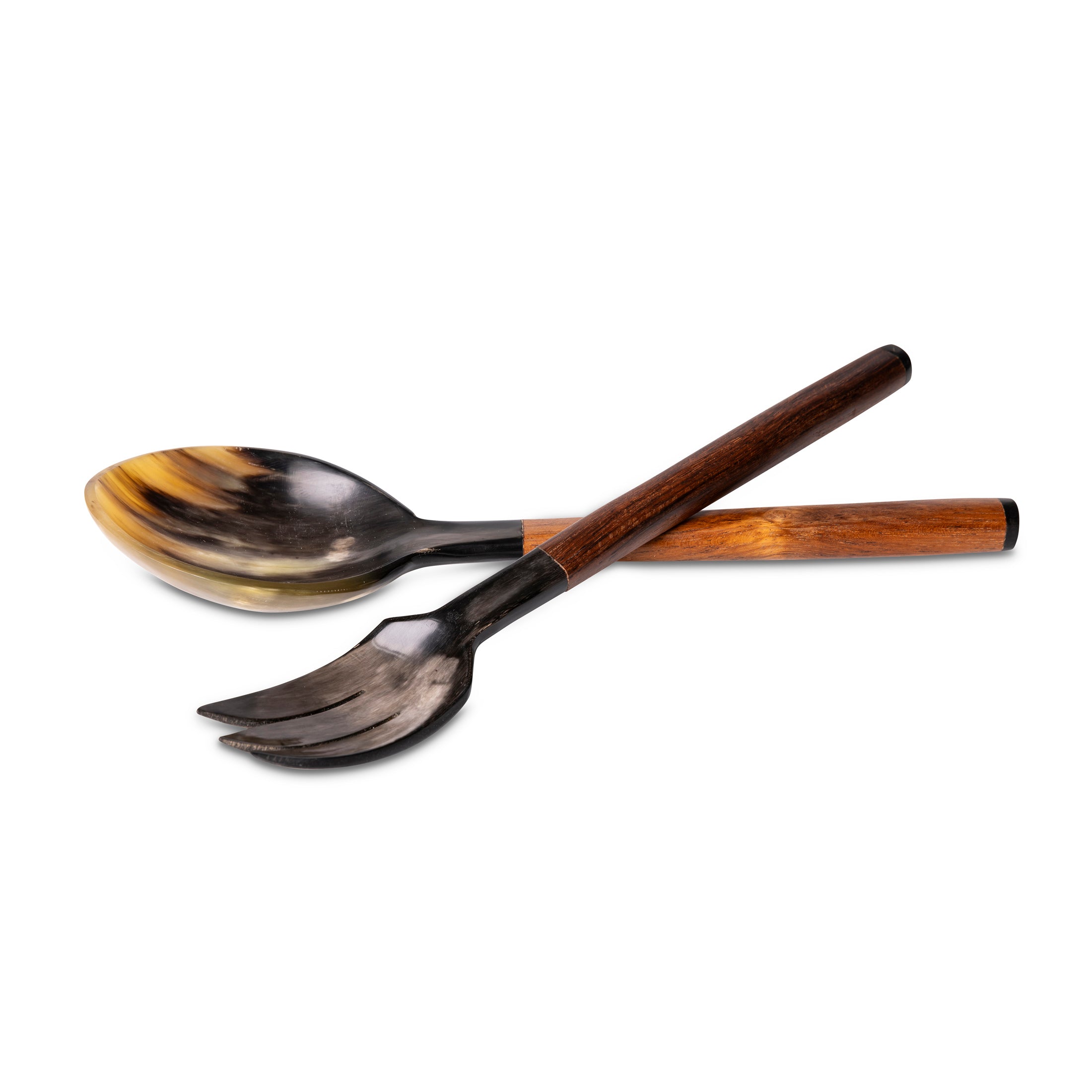 Kenyan Olive Wood & Horn Servers