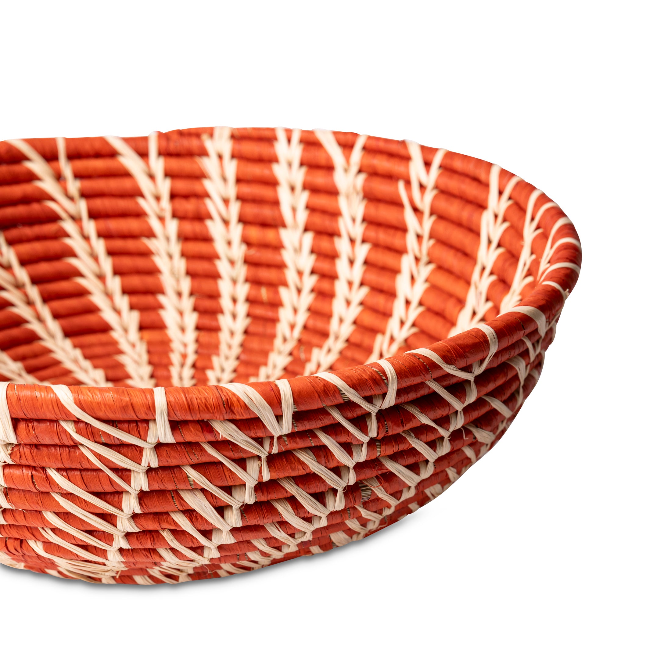 Sun Spiral Raffia Bowl - Terracotta