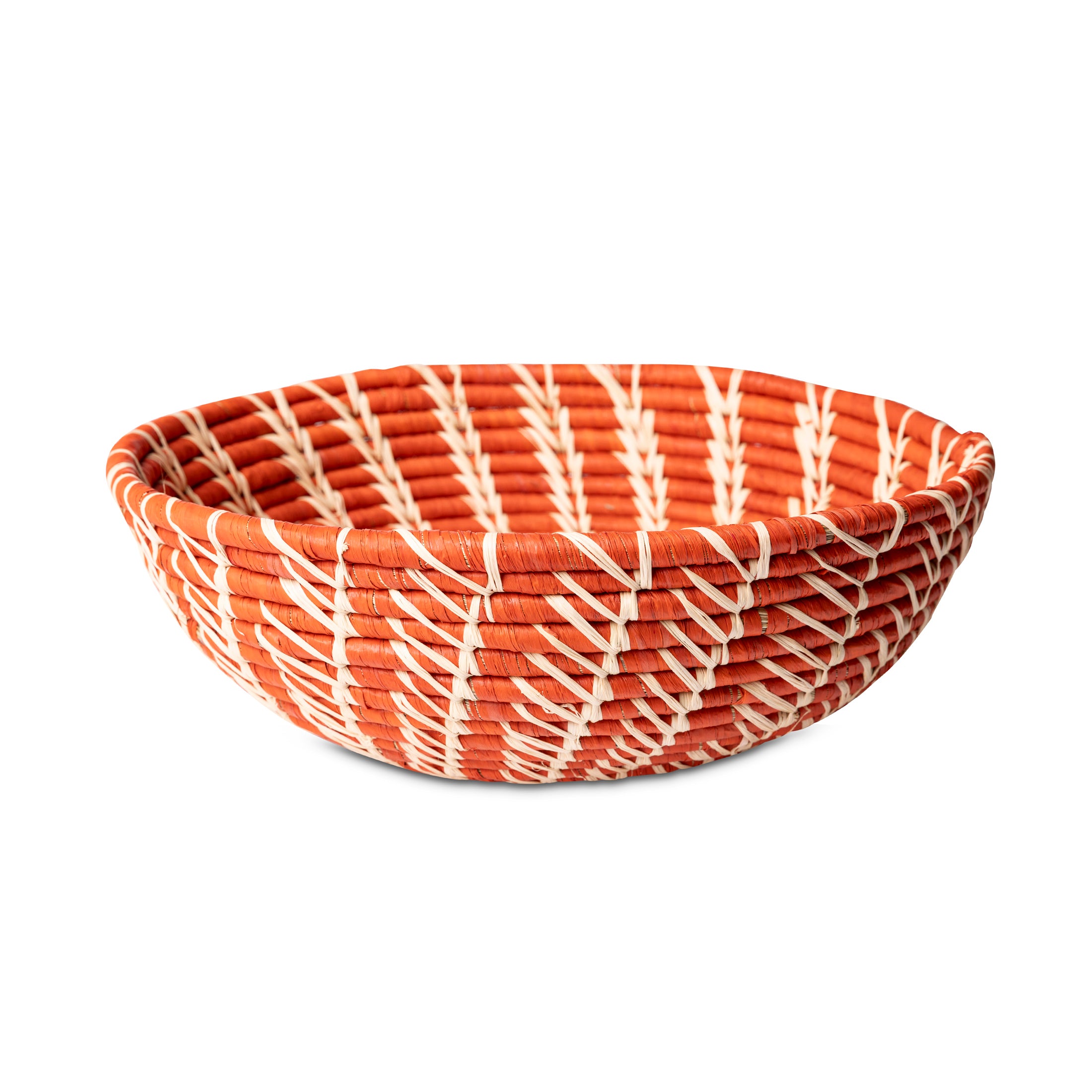 Sun Spiral Raffia Bowl - Terracotta