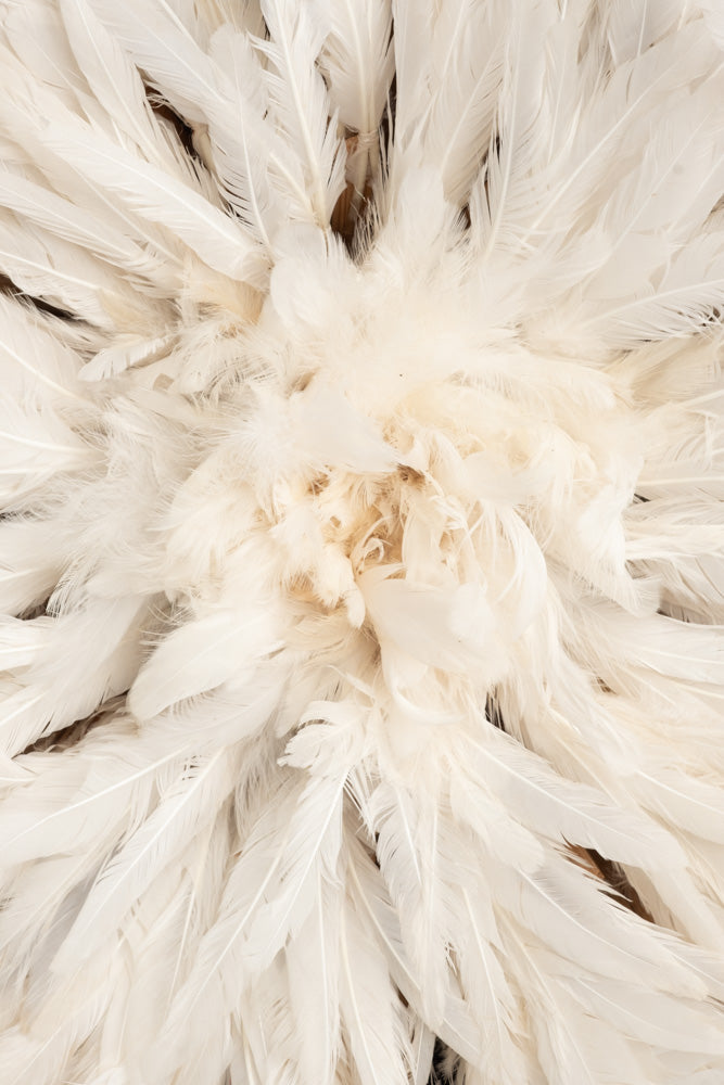 Juju Feather Hat - 20" - Cream