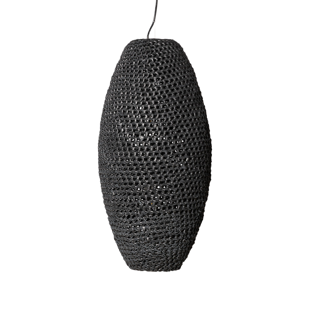 Large Crocheted Leather Pod Pendant