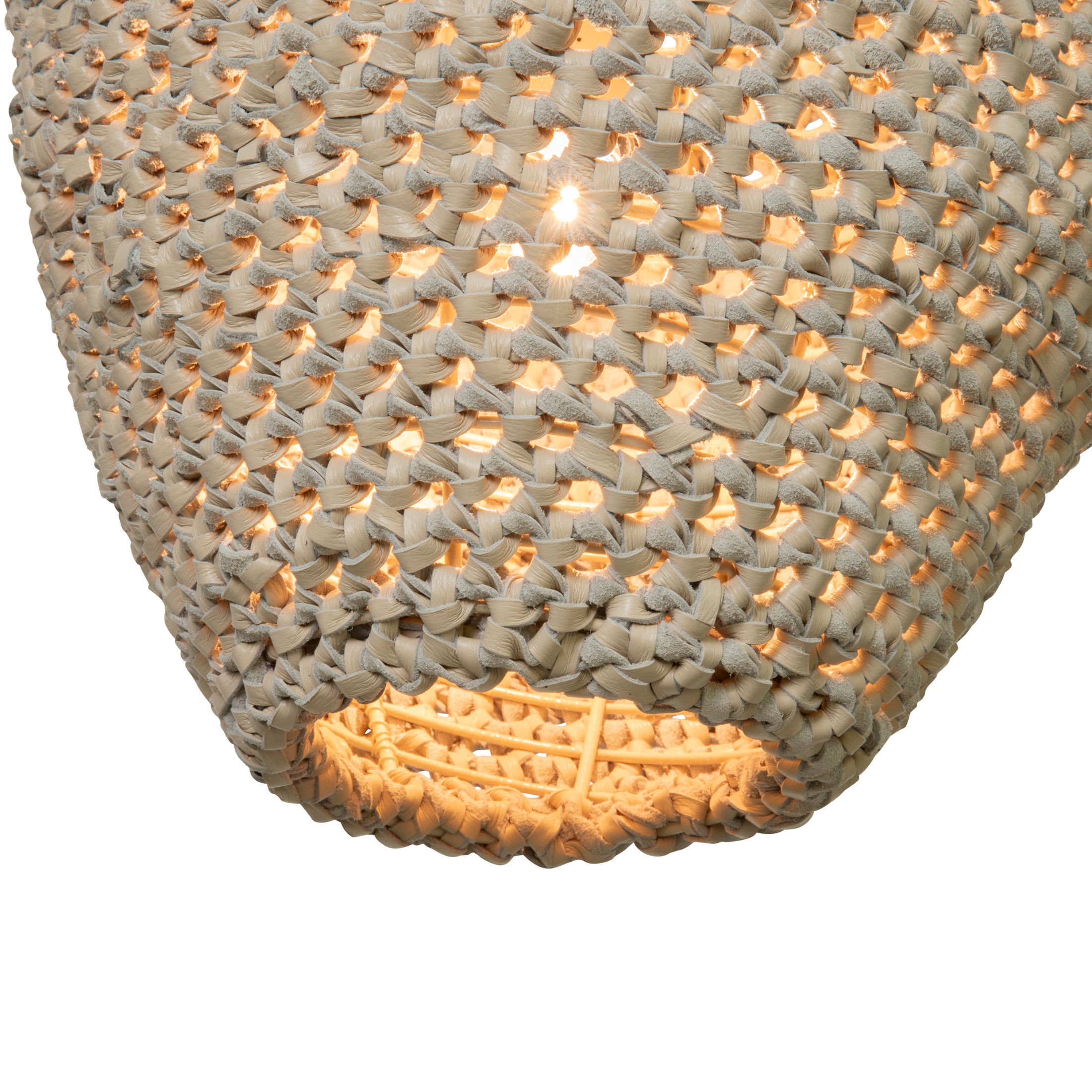 Large Crocheted Leather Pod Pendant
