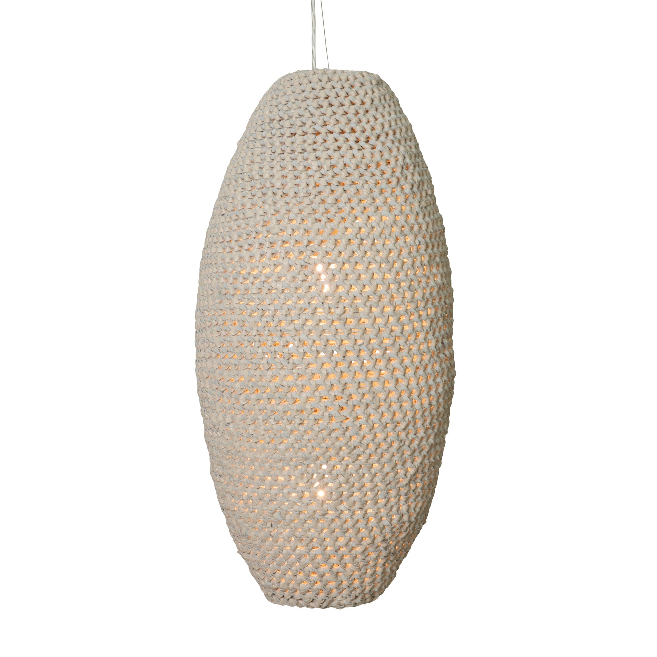 Large Crocheted Leather Pod Pendant